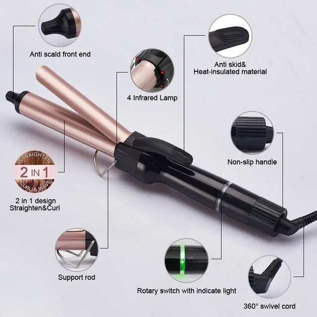 3 in 1  Hair Curling Iron with 3D Split Heating