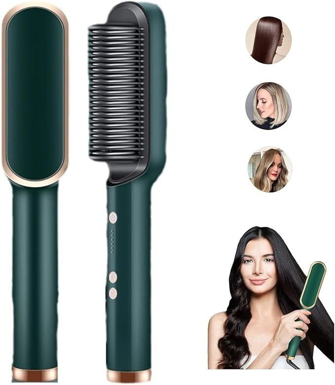 Hair Straightening Brush with Temperature Control