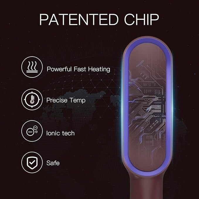 Hair Straightening Brush with Temperature Control