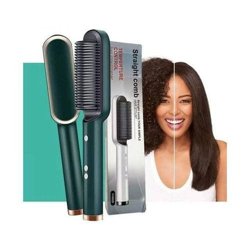 Hair Straightening Brush with Temperature Control